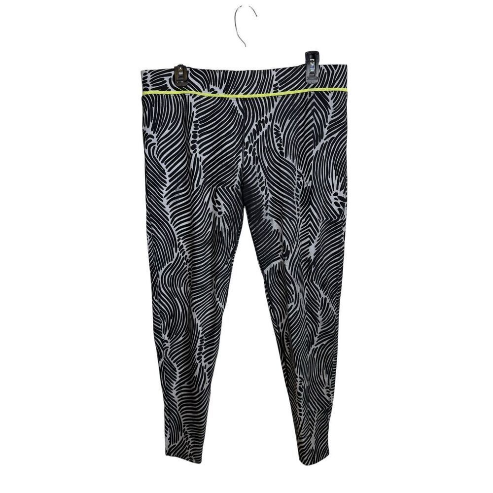 Lorna Jane Abstract Design Women’s Leggings Size XXL Gray Black Athleisure